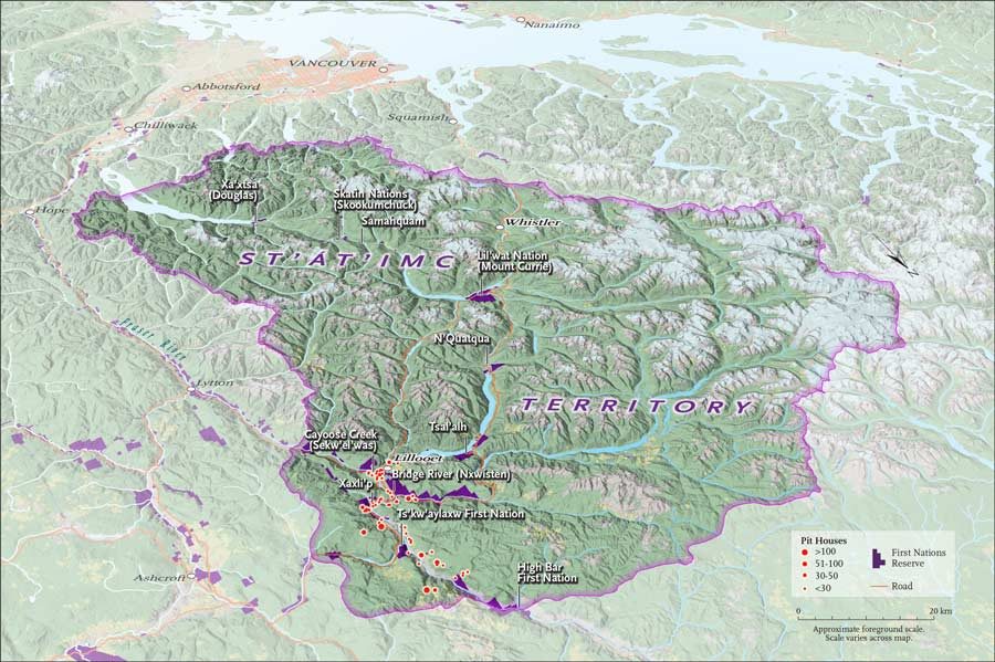 A map of the St’át’imc Territory in present-day B.C.