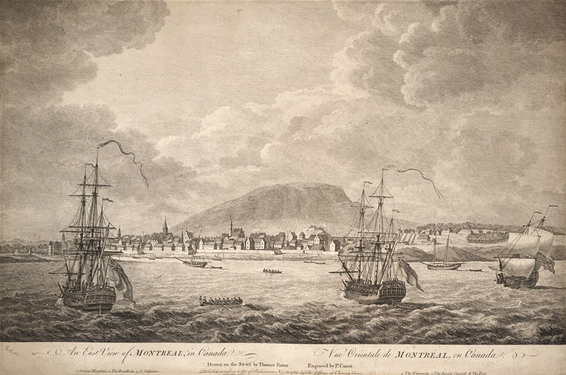 A sketch by Thomas Patten of Montreal in its fur-trade heyday, circa 1762.