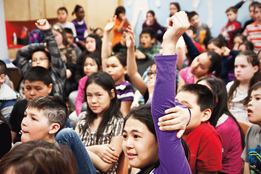 Students of Nakasuk Elementary School in Iqaluit.