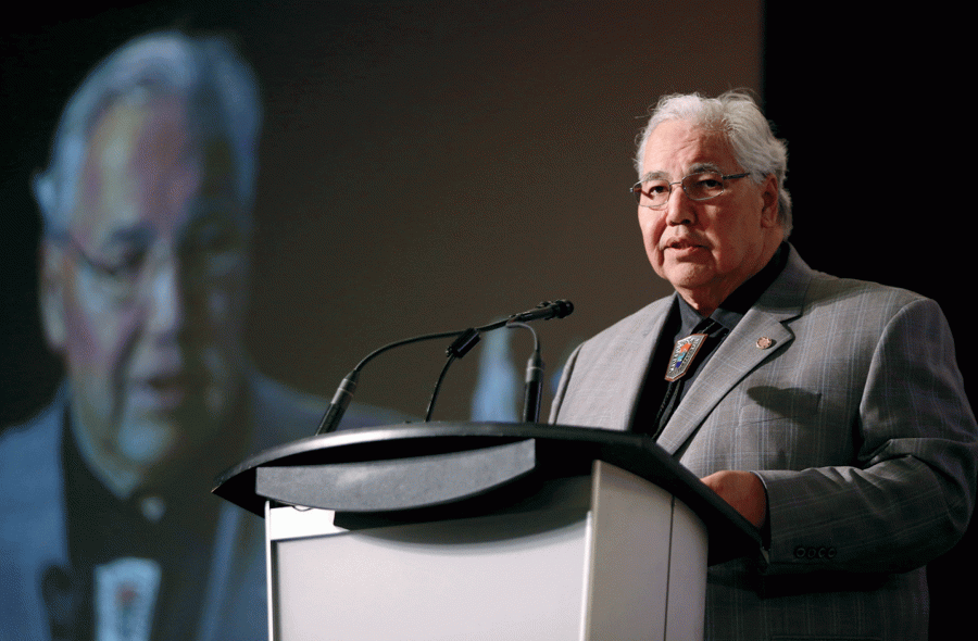 Murray Sinclair, chair of the Truth and Reconciliation Commission, delivers the commission’s final report in Ottawa on June 2, 2015.